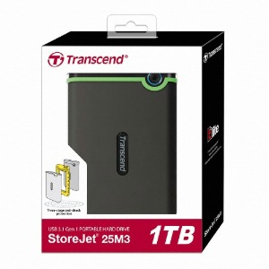 Transcend] StoreJet SJ25M3E USB3.1 (1TB) [밀리터리그린] 충격방지용 외장하드